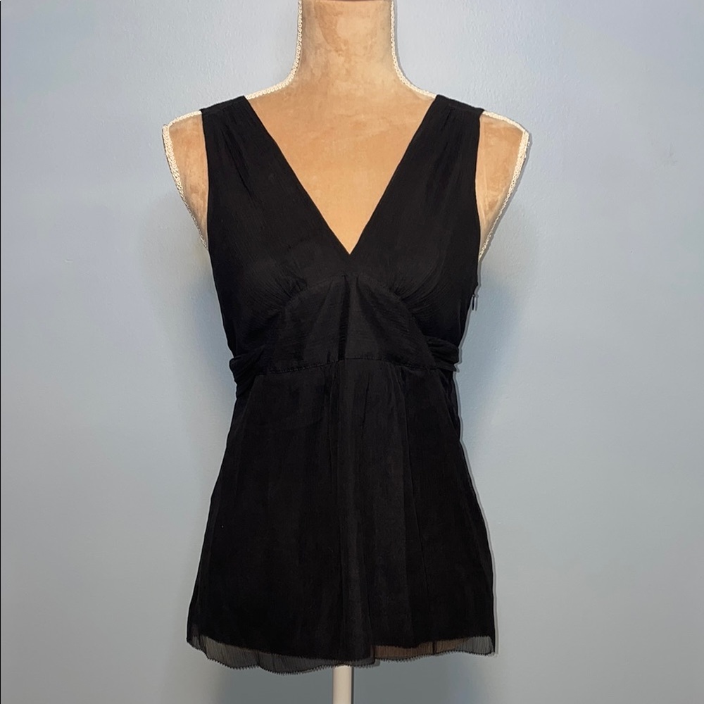 J. Crew Black Tank Top w/ Tie Waste Size Small